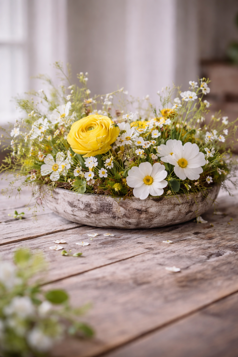 Compositions florales printanières : l’art de faire entrer la saison dans votre maison compositions florales printanieres 3