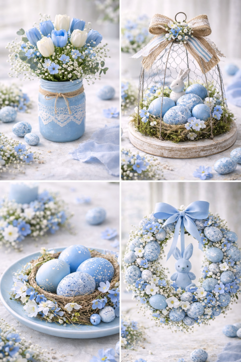 Belles idées de décoration de Pâques bleu : inspirations élégantes belles idees de decoration de paques bleu 6