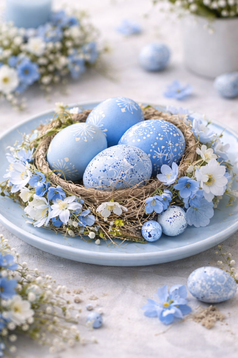 Belles idées de décoration de Pâques bleu : inspirations élégantes belles idees de decoration de paques bleu