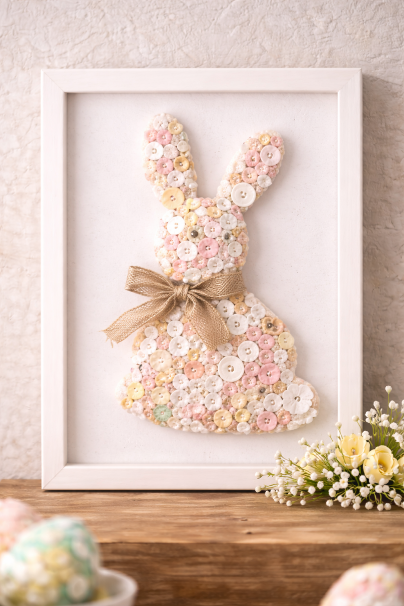 Décoration de Pâques avec des boutons: Idées créatives decoration de paques avec des boutons 4