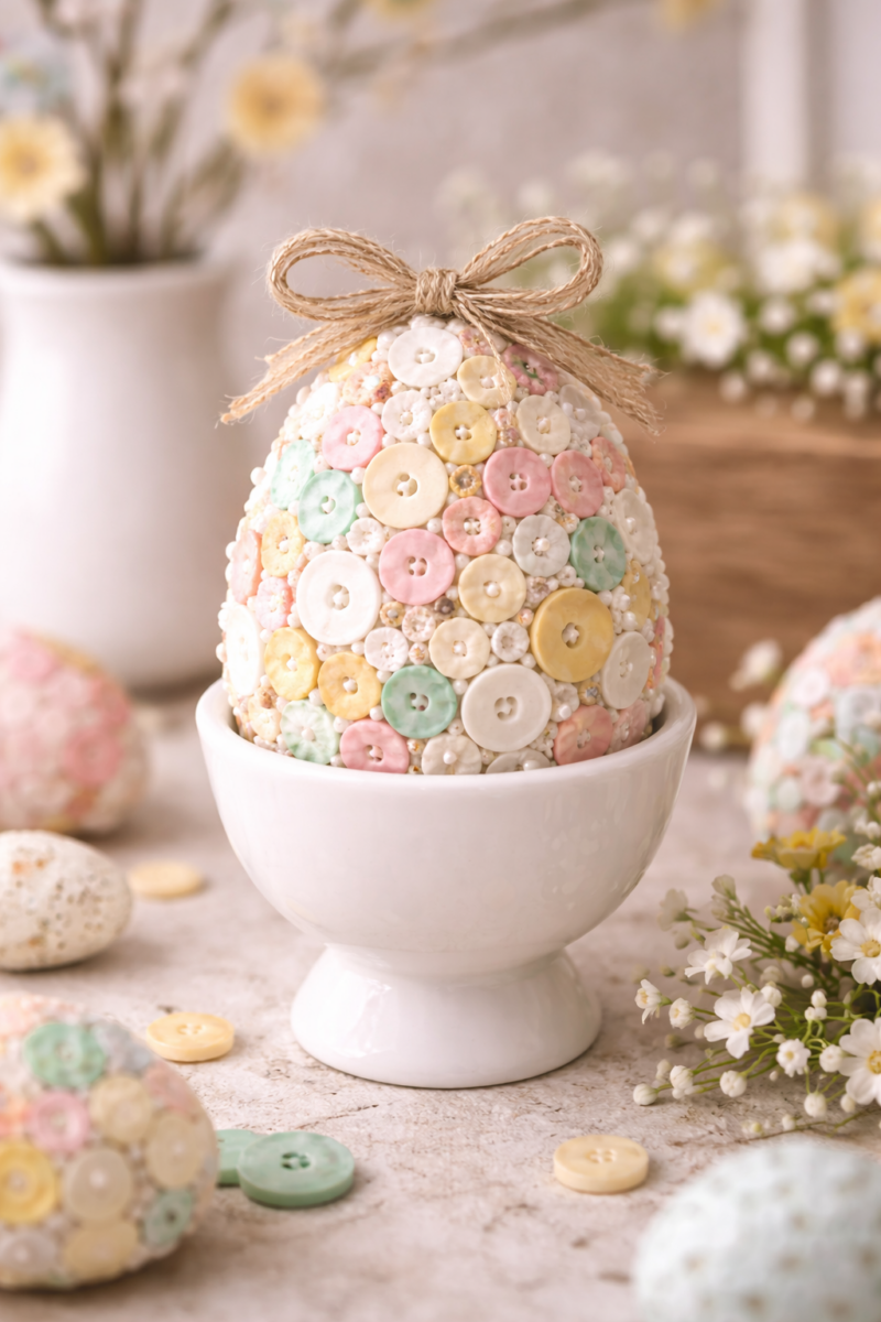 Décoration de Pâques avec des boutons: Idées créatives decoration de paques avec des boutons 5