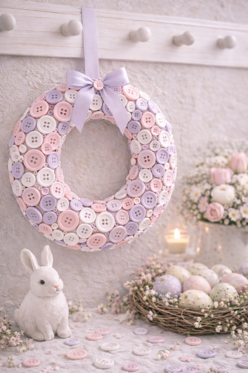 Décoration de Pâques avec des boutons: Idées créatives decoration de paques avec des boutons 7