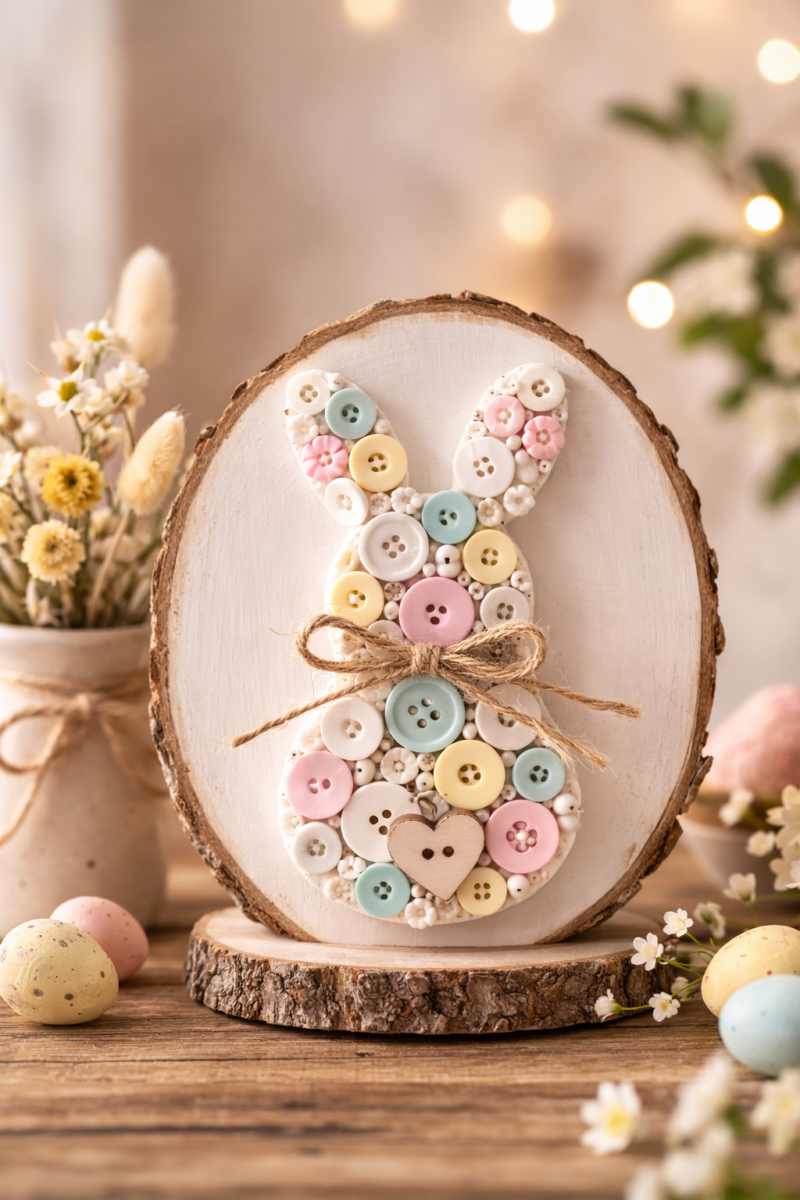 Décoration de Pâques avec des boutons: Idées créatives decoration de paques avec des boutons