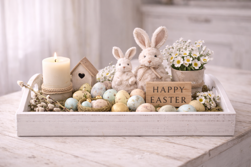 Idées de présentation de Pâques sur plateaux : Inspirations élégantes pour une décoration festive et créative gerar uma foto e a pattern em ingles juntas 7