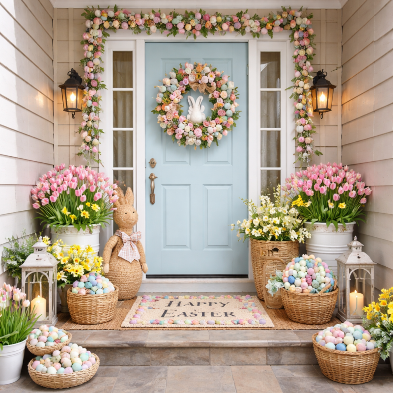 Idées créatives pour décorer l'entrée à l'occasion de Pâques idees creatives pour decorer lentree a loccasion de paques 2