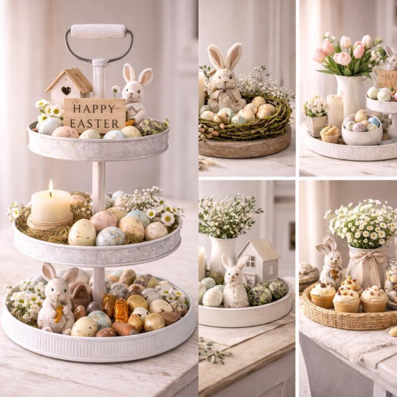 Idées de présentation de Pâques sur plateaux : Inspirations élégantes pour une décoration festive et créative idees de presentation de paques sur