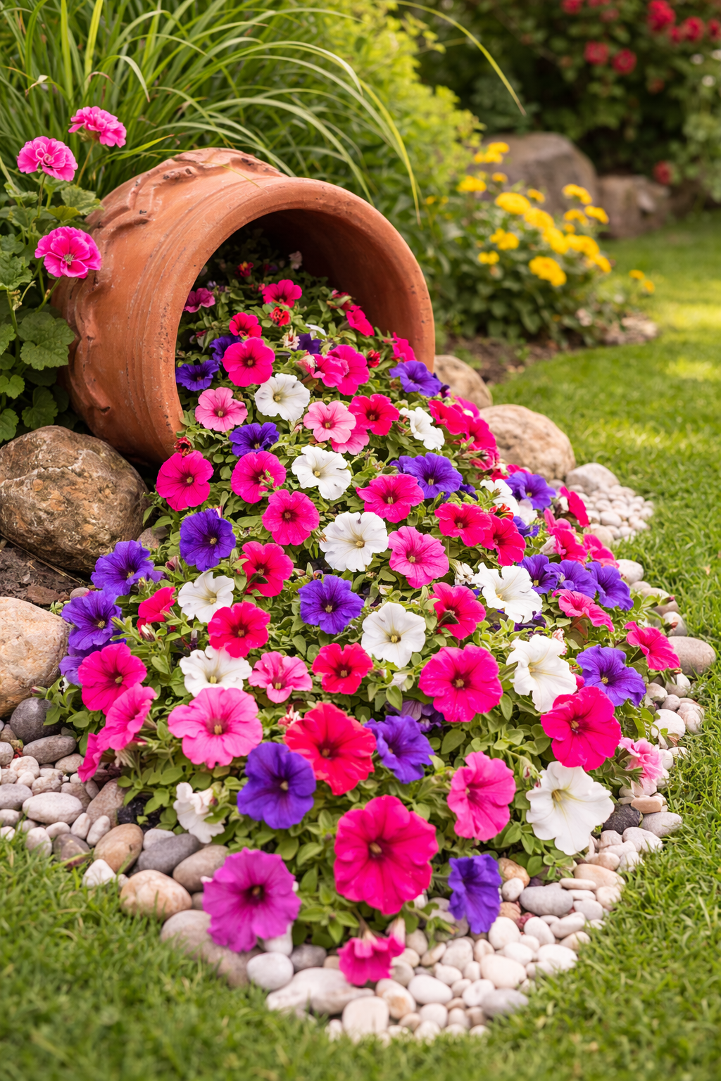 Jardin avec des pots de fleurs renversés : une idée poétique et originale pour transformer son extérieur Jardin avec des pots de fleurs renversés : une idée poétique et originale pour transformer son extérieur jardin avec des pots de fleurs renverses 3