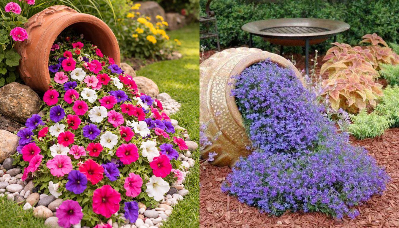 Jardin avec des pots de fleurs renversés : une idée poétique et originale pour transformer son extérieur Jardin avec des pots de fleurs renversés : une idée poétique et originale pour transformer son extérieur jardin avec des pots de fleurs renverses