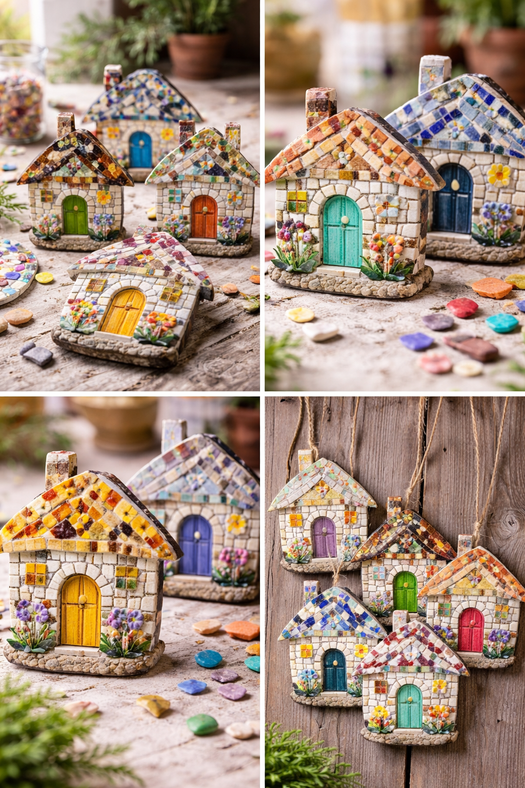 Petites maisons faites de morceaux de mosaïque : des idées poétiques pour décorer avec charme Petites maisons faites de morceaux de mosaïque : des idées poétiques pour décorer avec charme petites maisons faites de morceaux de mosaique 2
