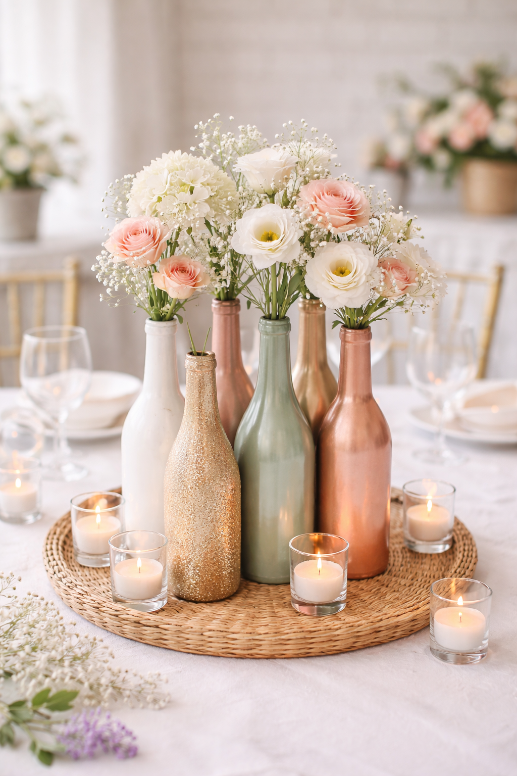 Idées de décorations de fête des Mères avec bouteilles en verre Idées de décorations de fête des Mères avec bouteilles en verre decorations pour la fete des meres avec des bouteilles en verre 3