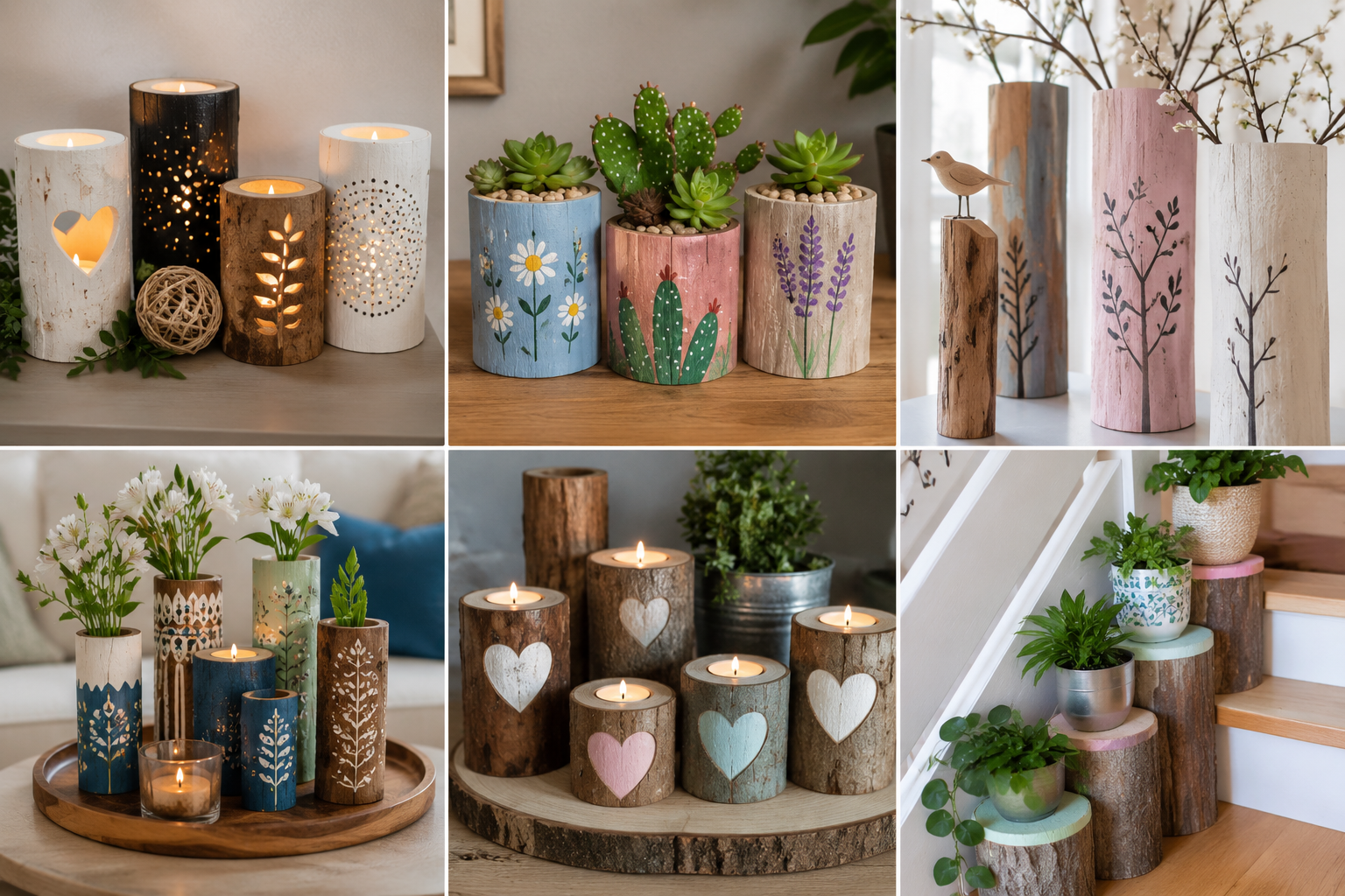 Idées pour peindre des bûches en bois et les utiliser en déco Idées pour peindre des bûches en bois et les utiliser en déco idees pour peindre des buches en bois et les utiliser en decoration 3