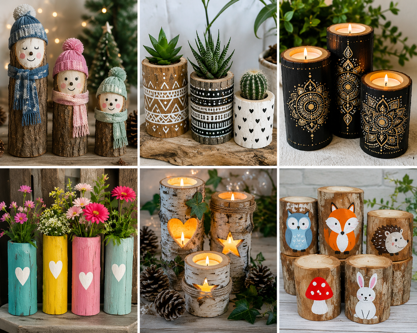 Idées pour peindre des bûches en bois et les utiliser en déco Idées pour peindre des bûches en bois et les utiliser en déco idees pour peindre des buches en bois et les utiliser en decoration 6