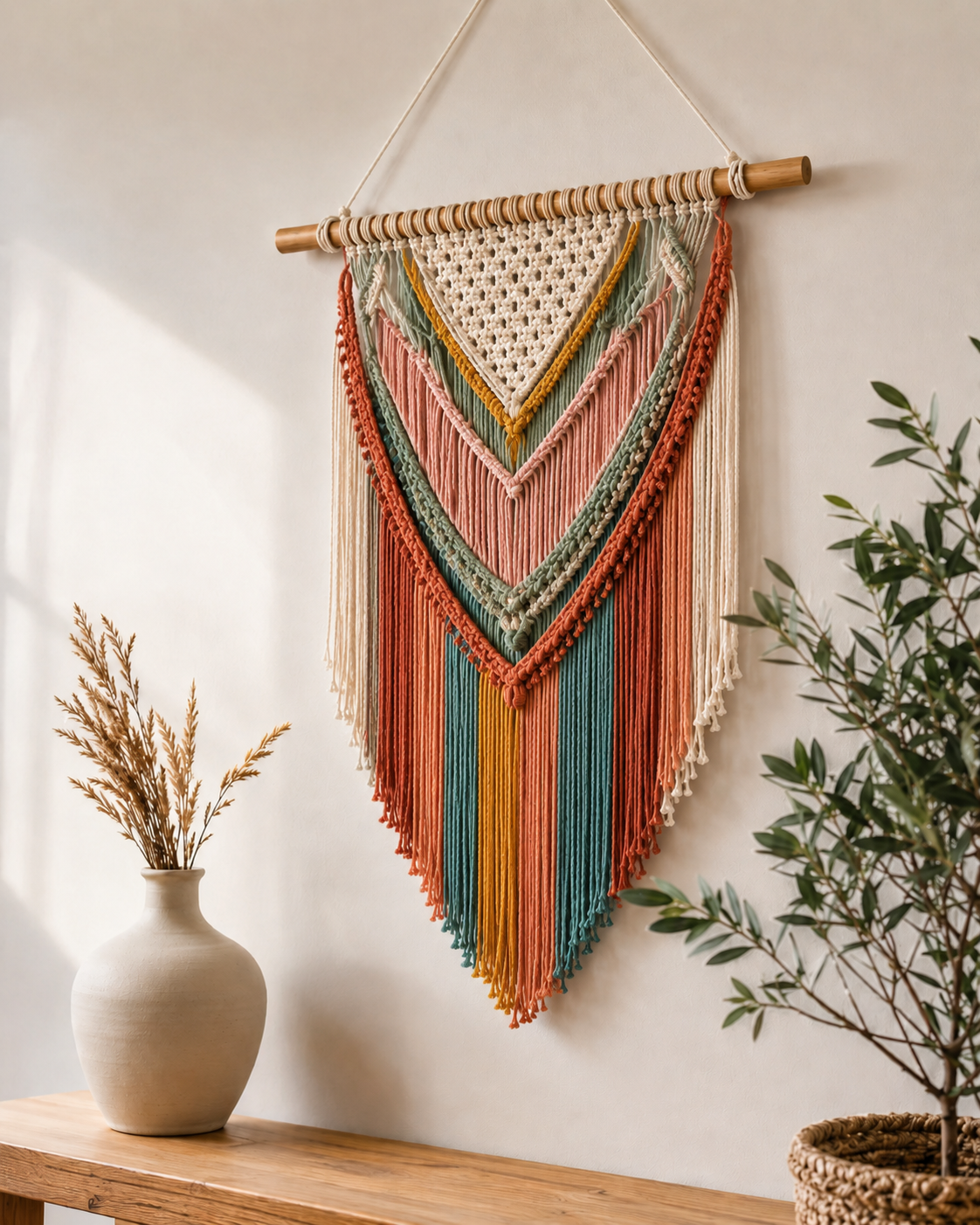 Idées de macramé de mur moderne pour décorer votre maison Idées de macramé de mur moderne pour décorer votre maison macrame de mur moderne 7