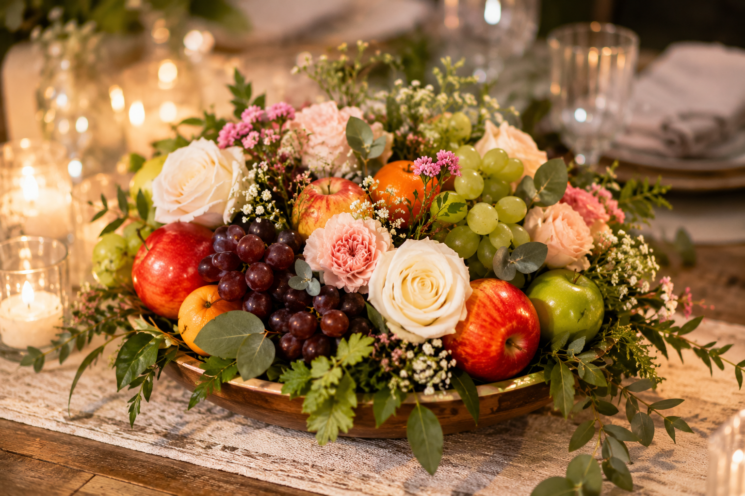 Magnifiques centres de table composés de fleurs et de fruits Magnifiques centres de table composés de fleurs et de fruits magnifiques centres de table composes de fleurs et de fruits 9