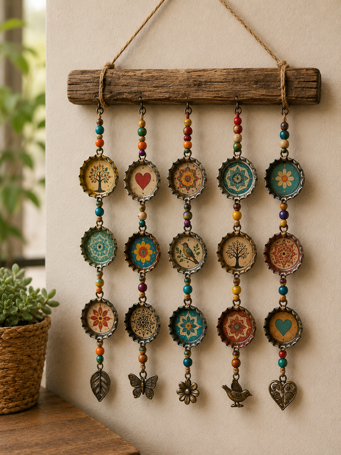 Mobile coloré fait main avec des capsules de bouteilles : l’idée DIY récup qui donne du mouvement à la déco Mobile coloré fait main avec des capsules de bouteilles : l’idée DIY récup qui donne du mouvement à la déco mobile colore fait main avec des capsules de bouteilles 2