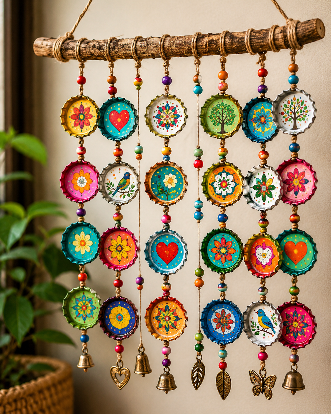 Mobile coloré fait main avec des capsules de bouteilles : l’idée DIY récup qui donne du mouvement à la déco Mobile coloré fait main avec des capsules de bouteilles : l’idée DIY récup qui donne du mouvement à la déco mobile colore fait main avec des capsules de bouteilles 4