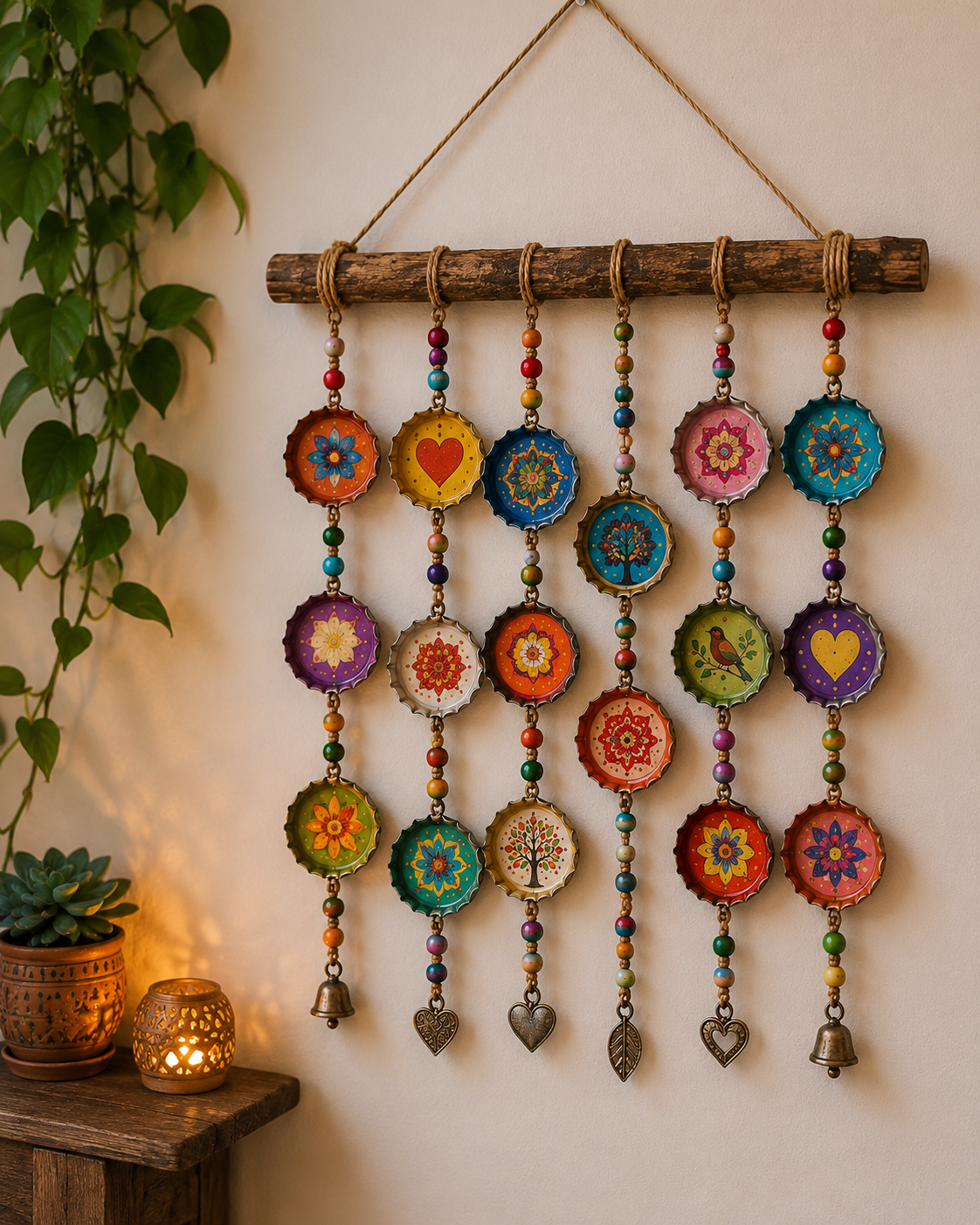 Mobile coloré fait main avec des capsules de bouteilles : l’idée DIY récup qui donne du mouvement à la déco Mobile coloré fait main avec des capsules de bouteilles : l’idée DIY récup qui donne du mouvement à la déco mobile colore fait main avec des capsules de bouteilles 5