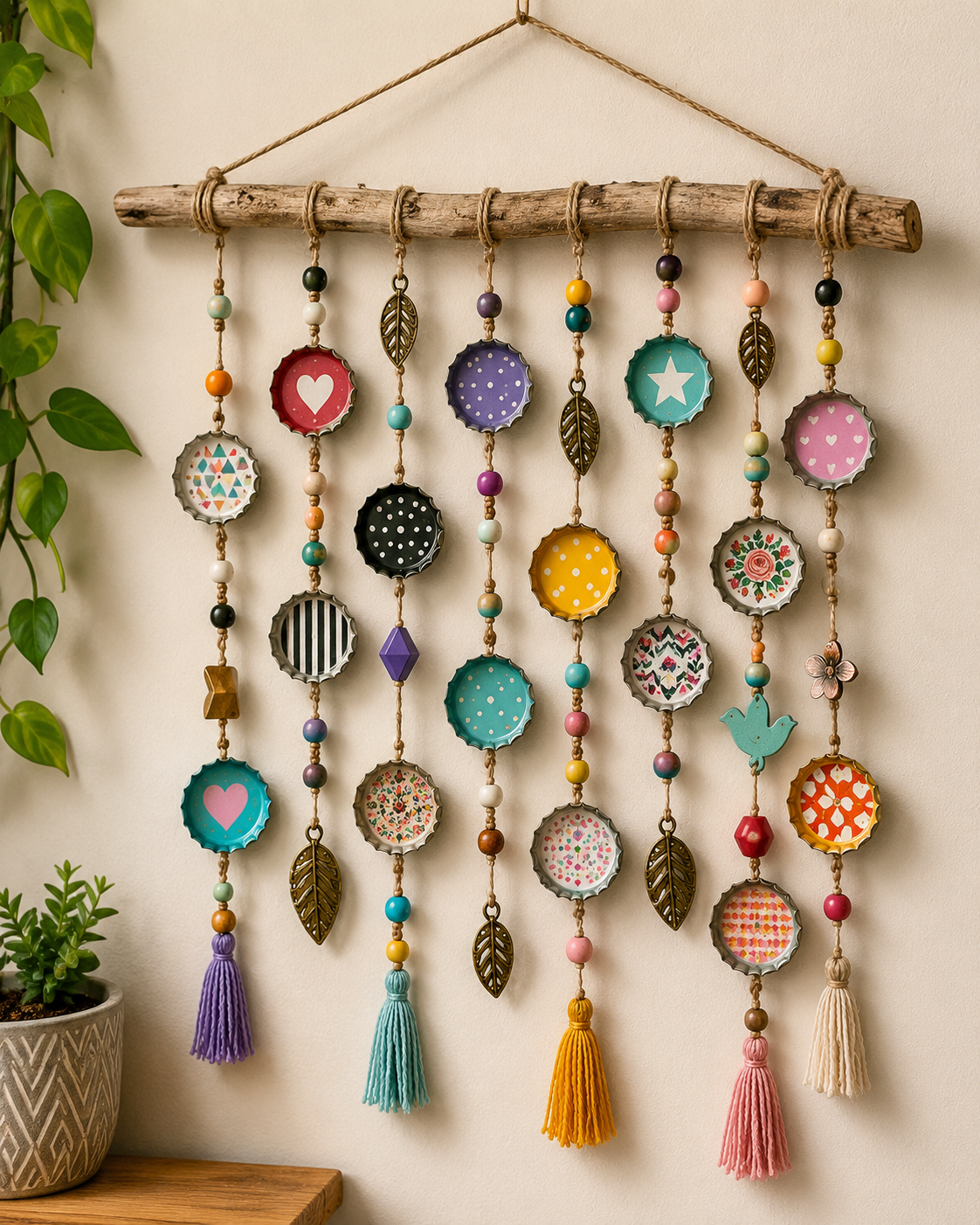 Mobile coloré fait main avec des capsules de bouteilles : l’idée DIY récup qui donne du mouvement à la déco Mobile coloré fait main avec des capsules de bouteilles : l’idée DIY récup qui donne du mouvement à la déco mobile colore fait main avec des capsules de bouteilles 6