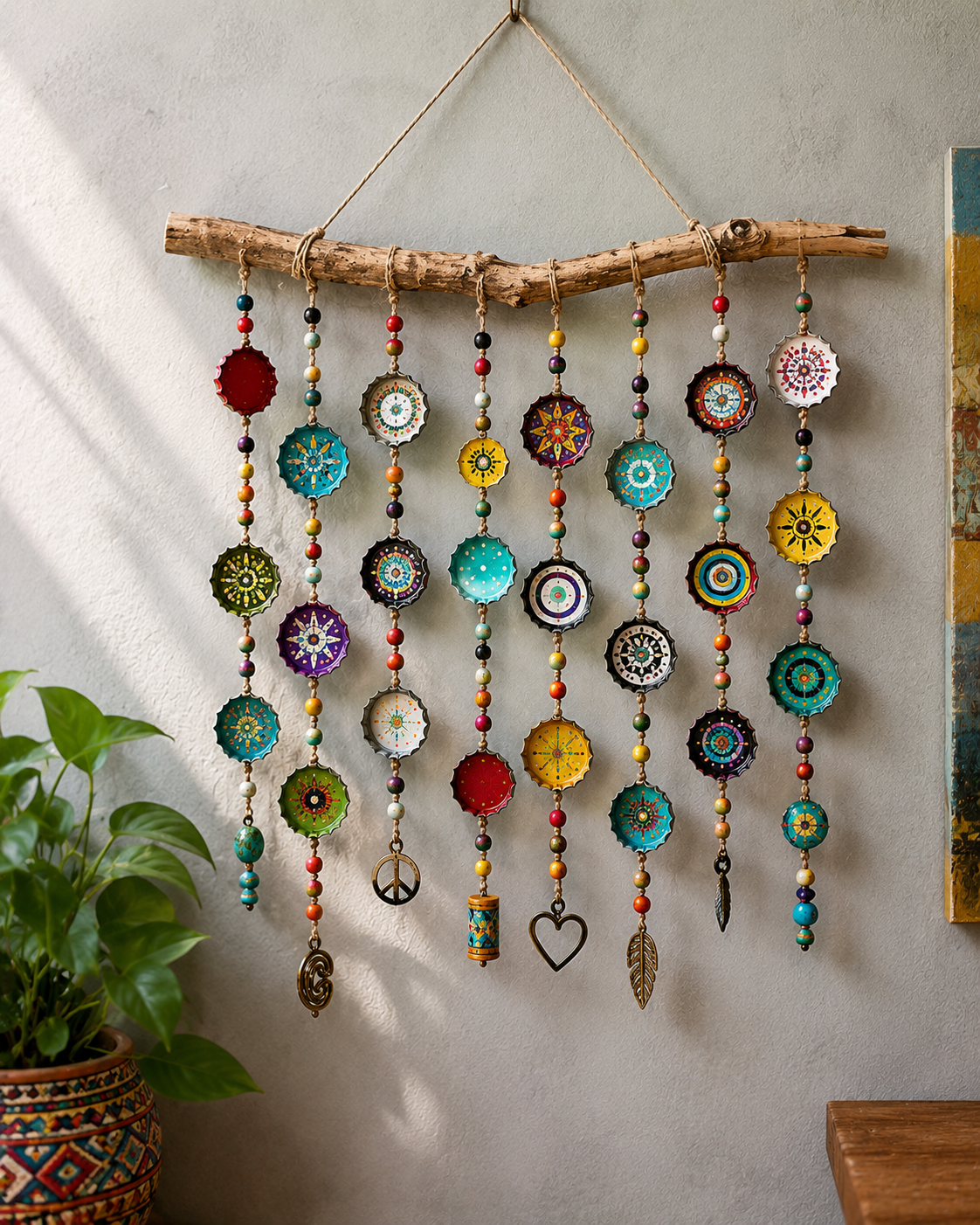 Mobile coloré fait main avec des capsules de bouteilles : l’idée DIY récup qui donne du mouvement à la déco Mobile coloré fait main avec des capsules de bouteilles : l’idée DIY récup qui donne du mouvement à la déco mobile colore fait main avec des capsules de bouteilles 7