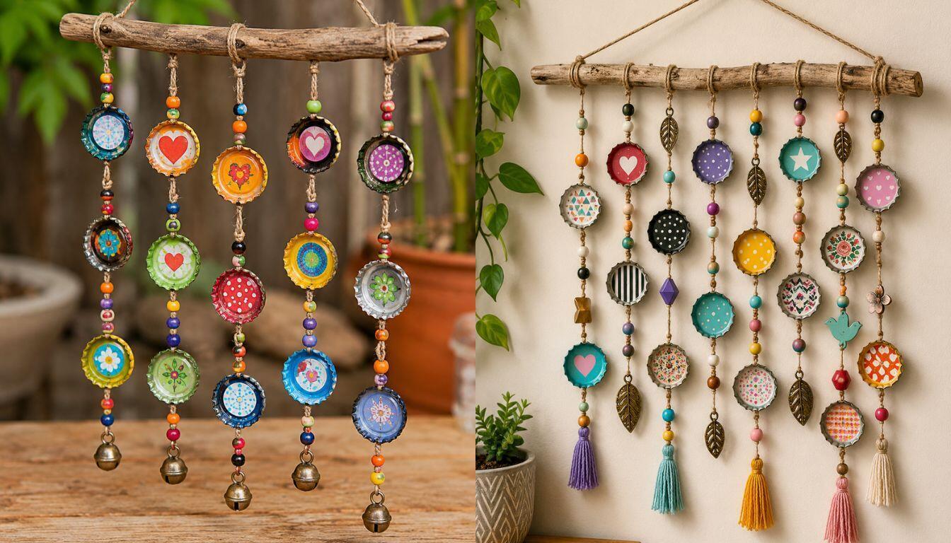 Mobile coloré fait main avec des capsules de bouteilles : l’idée DIY récup qui donne du mouvement à la déco Mobile coloré fait main avec des capsules de bouteilles : l’idée DIY récup qui donne du mouvement à la déco mobile colore fait main avec des capsules de bouteilles