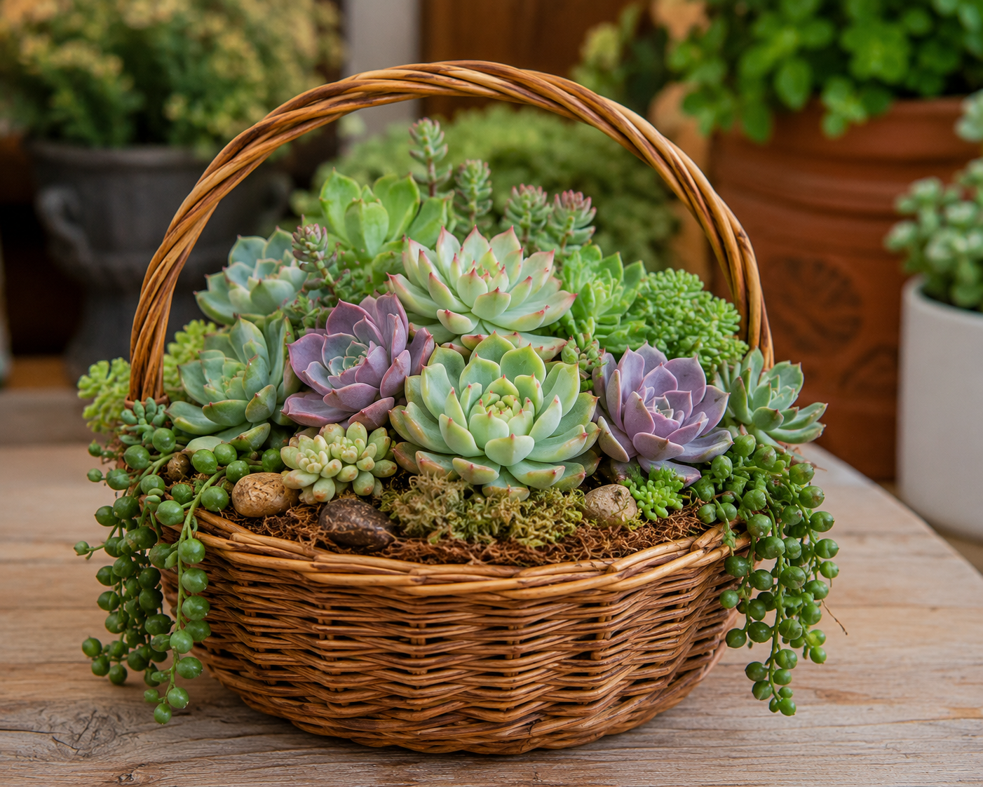 Plantes succulentes en paniers : idées déco faciles et tendance Plantes succulentes en paniers : idées déco faciles et tendance plantes succulentes en paniers 1
