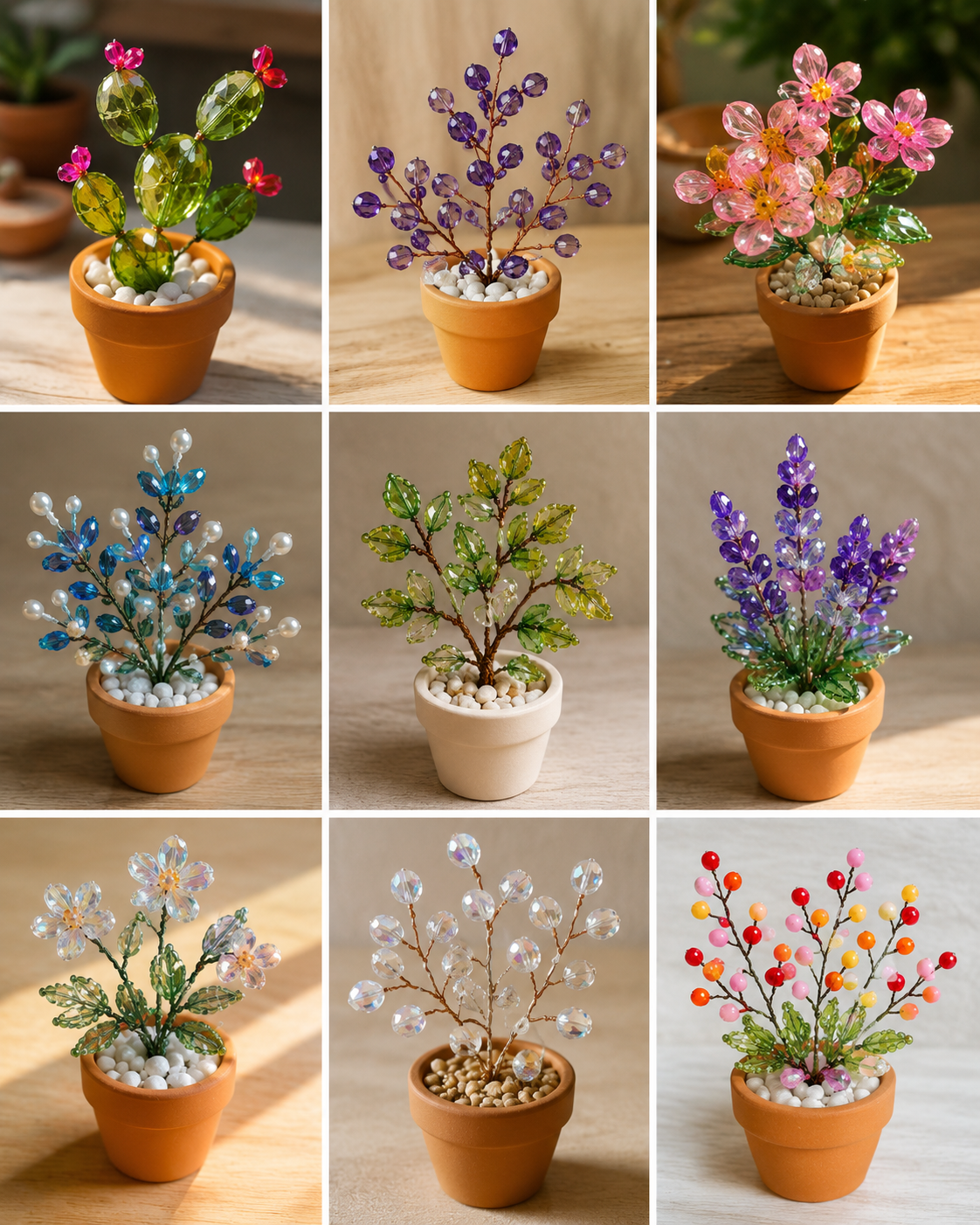 Pots de Fleurs Miniatures Ornés de Perles et Bijoux Pots de Fleurs Miniatures Ornés de Perles et Bijoux pots de fleurs miniatures ornes de perles et de bijoux 2