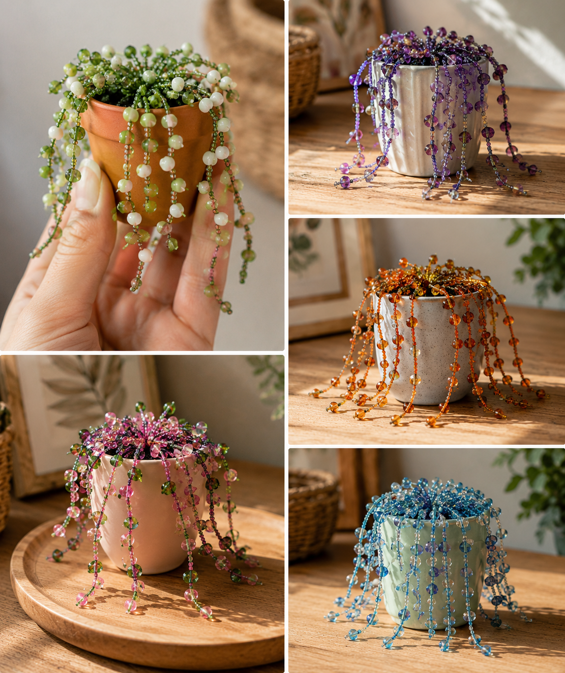 Pots de Fleurs Miniatures Ornés de Perles et Bijoux Pots de Fleurs Miniatures Ornés de Perles et Bijoux pots de fleurs miniatures ornes de perles et de bijoux 6