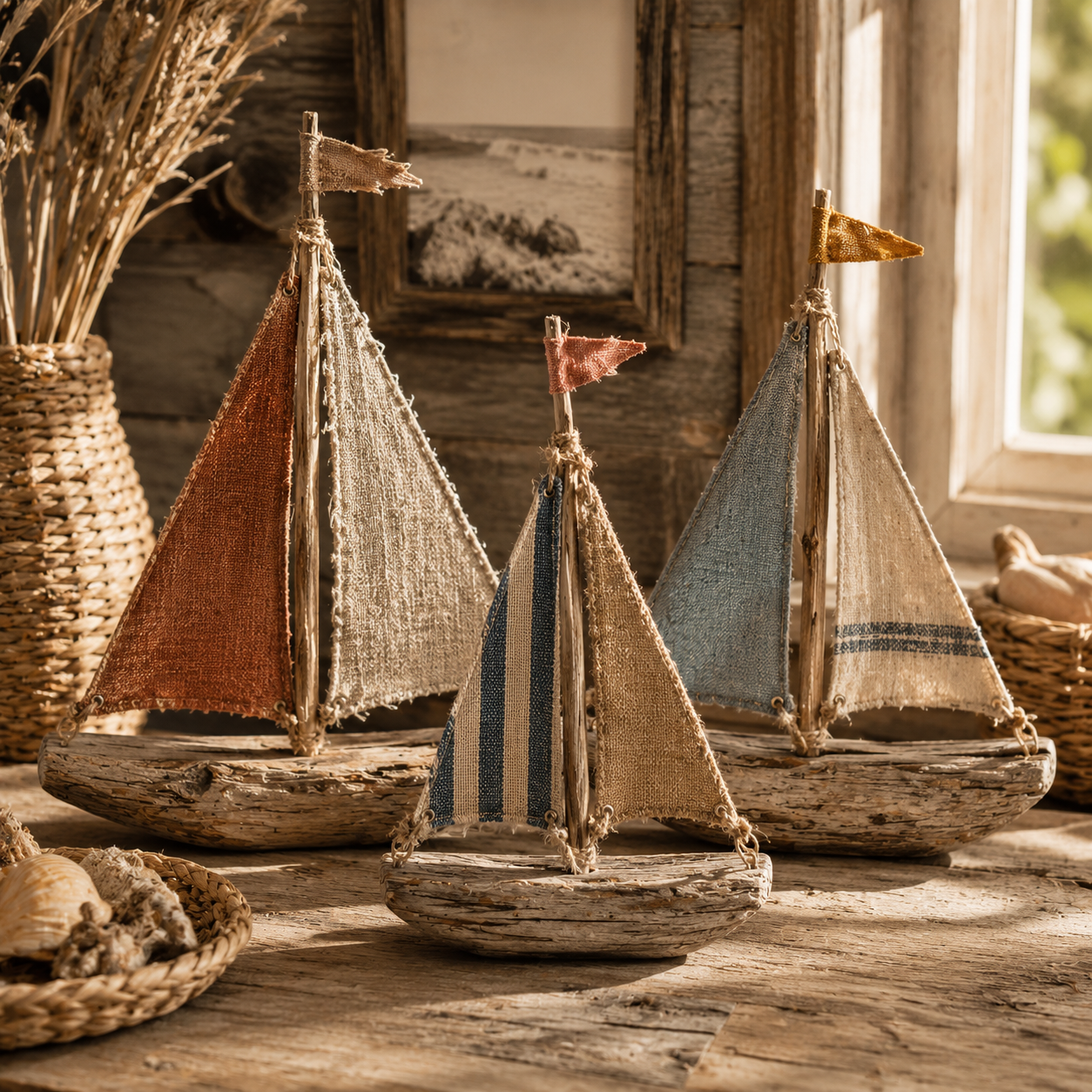 Bateaux décoratifs en tissu et en tronc d’arbre : idées artisanales Bateaux décoratifs en tissu et en tronc d’arbre : idées artisanales bateaux decoratifs en tissu et en tronc arbre 2