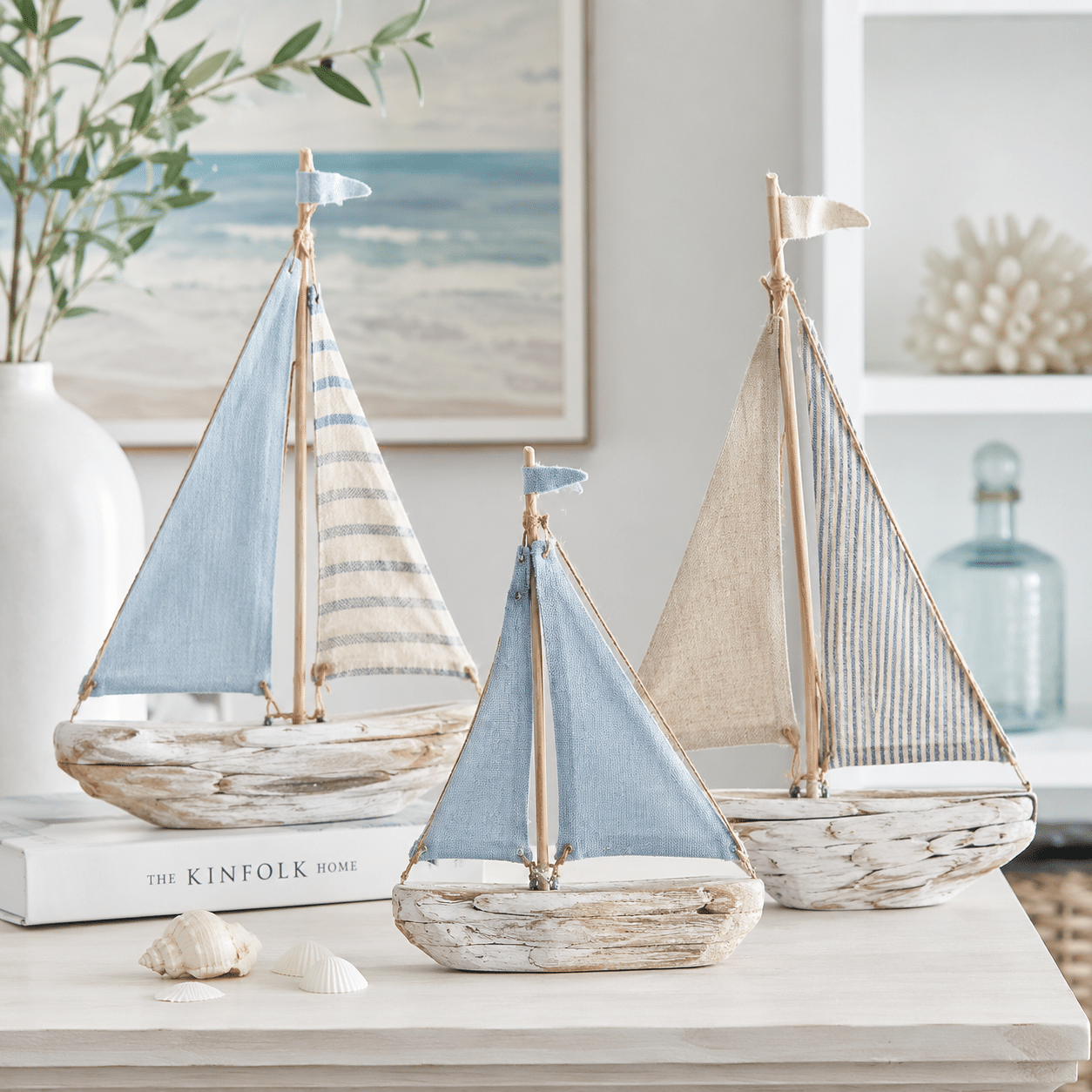 Bateaux décoratifs en tissu et en tronc d’arbre : idées artisanales bateaux decoratifs en tissu et en tronc arbre 3