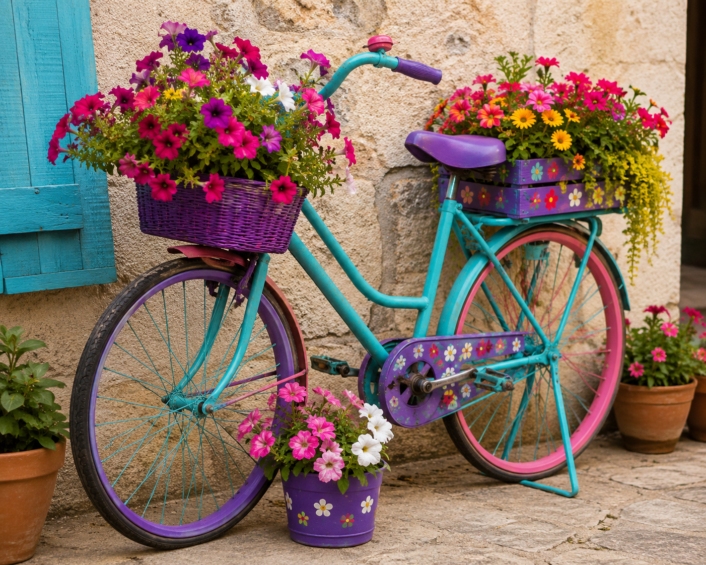Idées originales pour transformer un vélo en pot de fleurs déco Idées originales pour transformer un vélo en pot de fleurs déco idees originales pour transformer un velo en pot de fleurs 4