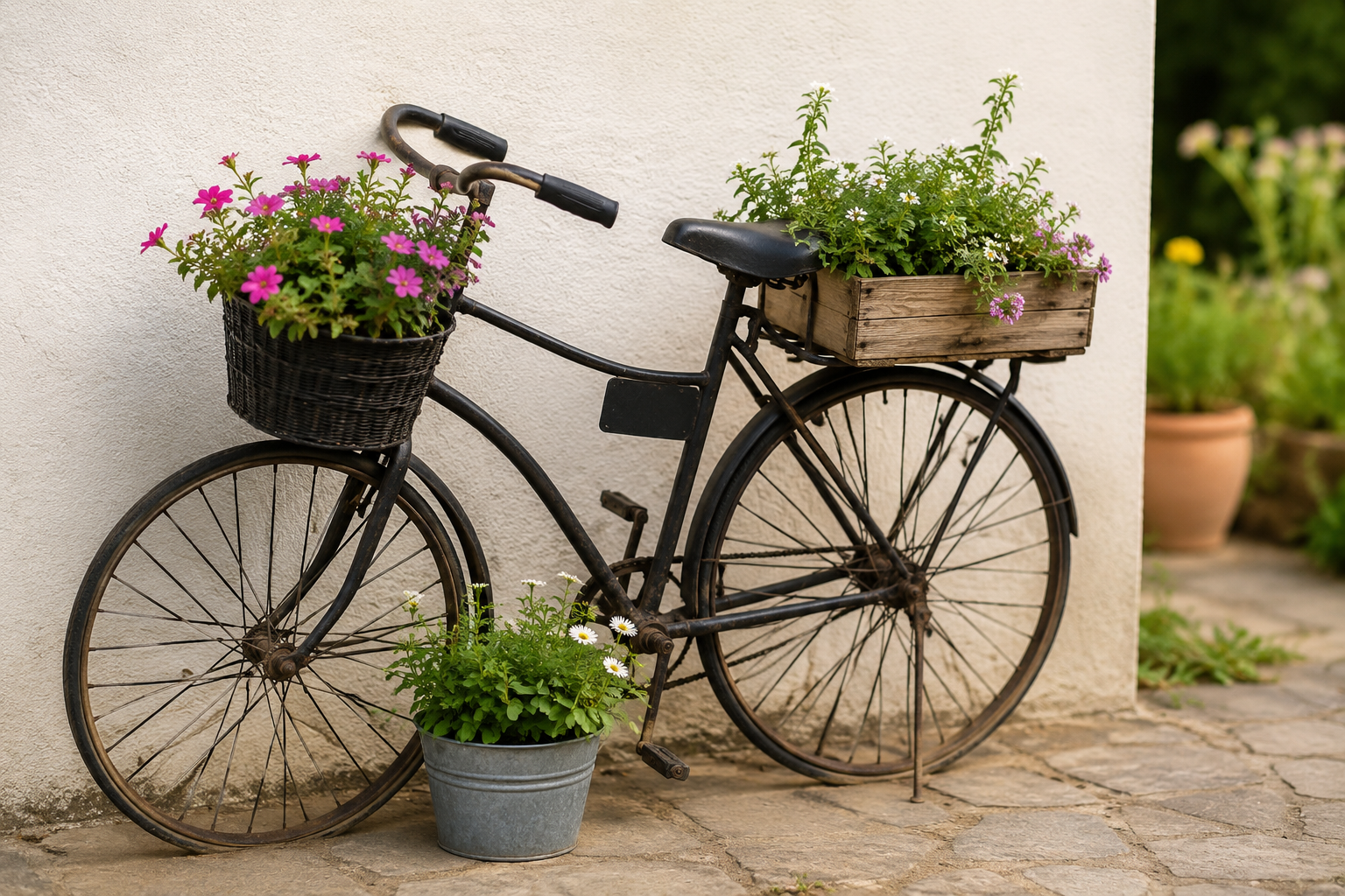Idées originales pour transformer un vélo en pot de fleurs déco Idées originales pour transformer un vélo en pot de fleurs déco idees originales pour transformer un velo en pot de fleurs 6