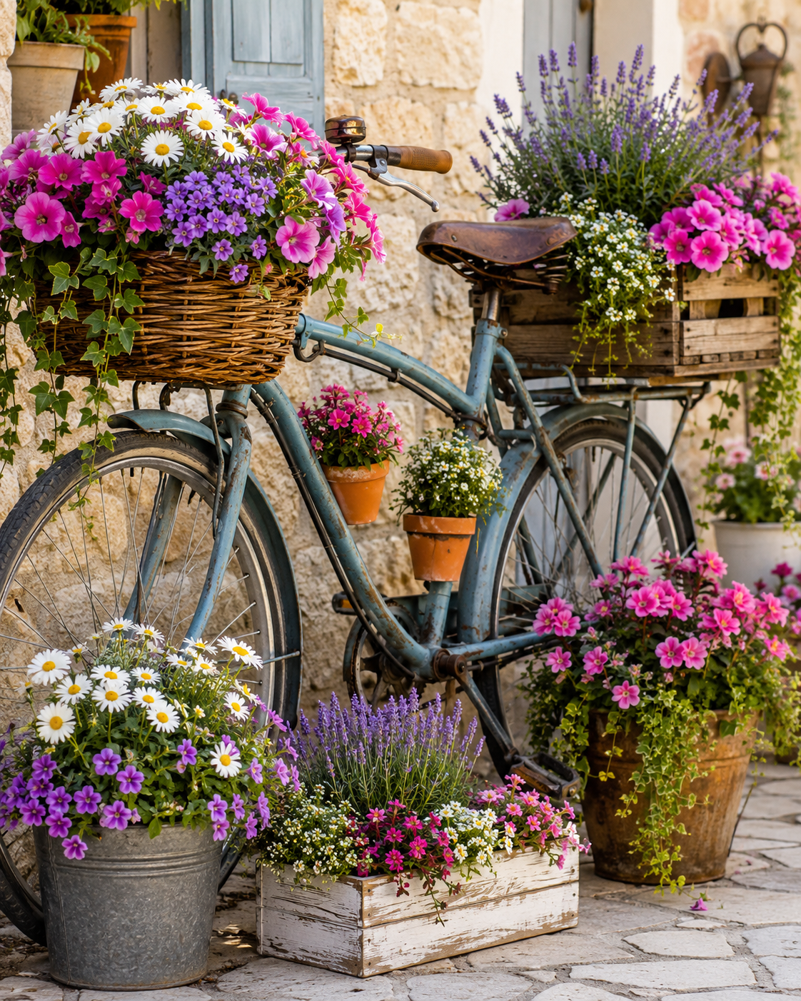 Idées originales pour transformer un vélo en pot de fleurs déco Idées originales pour transformer un vélo en pot de fleurs déco idees originales pour transformer un velo en pot de fleurs 7