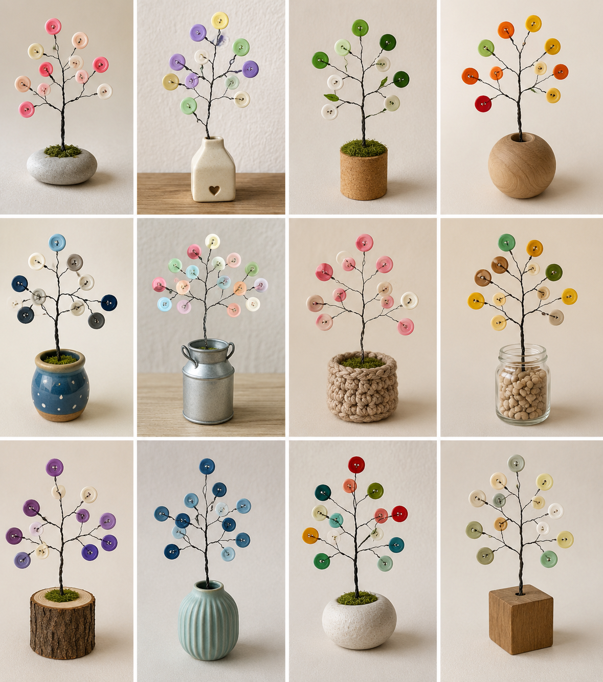 Magnifiques arbres en fil de fer et boutons pour déco unique Magnifiques arbres en fil de fer et boutons pour déco unique magnifiques arbres en fil de fer et boutons 4