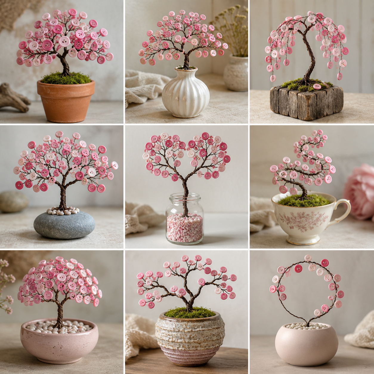 Magnifiques arbres en fil de fer et boutons pour déco unique Magnifiques arbres en fil de fer et boutons pour déco unique magnifiques arbres en fil de fer et boutons 6