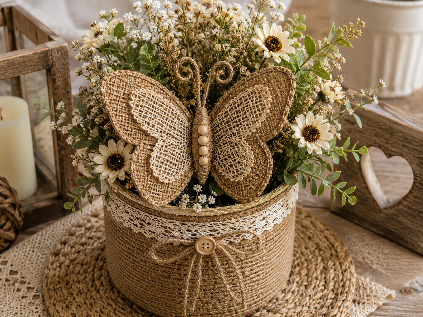 Papillons en jute : Idées rustiques faciles à réaliser Papillons en jute : Idées rustiques faciles à réaliser papillons en jute idees rustiques 1