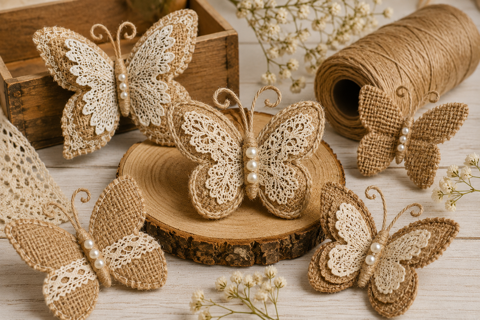 Papillons en jute : Idées rustiques faciles à réaliser Papillons en jute : Idées rustiques faciles à réaliser papillons en jute idees rustiques 2