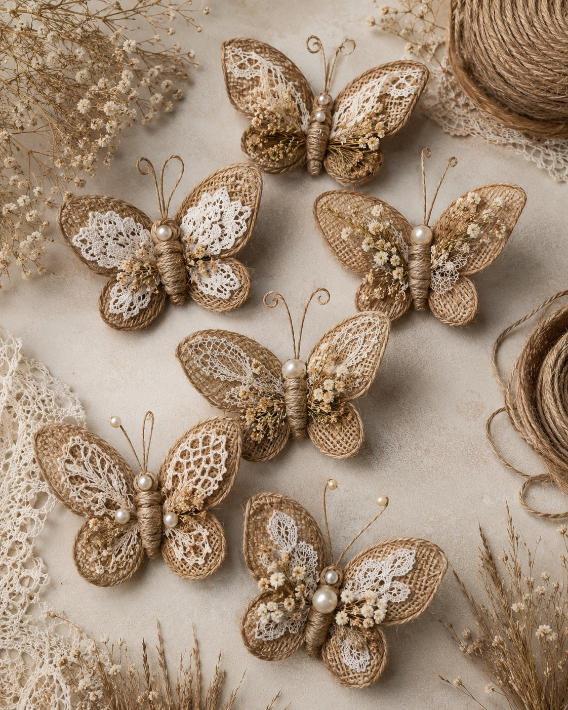 Papillons en jute : Idées rustiques faciles à réaliser Papillons en jute : Idées rustiques faciles à réaliser papillons en jute idees rustiques 3