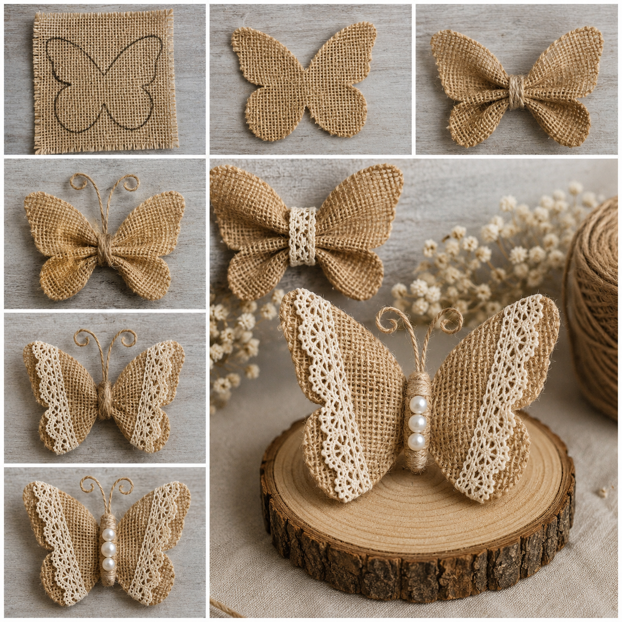 Papillons en jute : Idées rustiques faciles à réaliser Papillons en jute : Idées rustiques faciles à réaliser papillons en jute idees rustiques 4