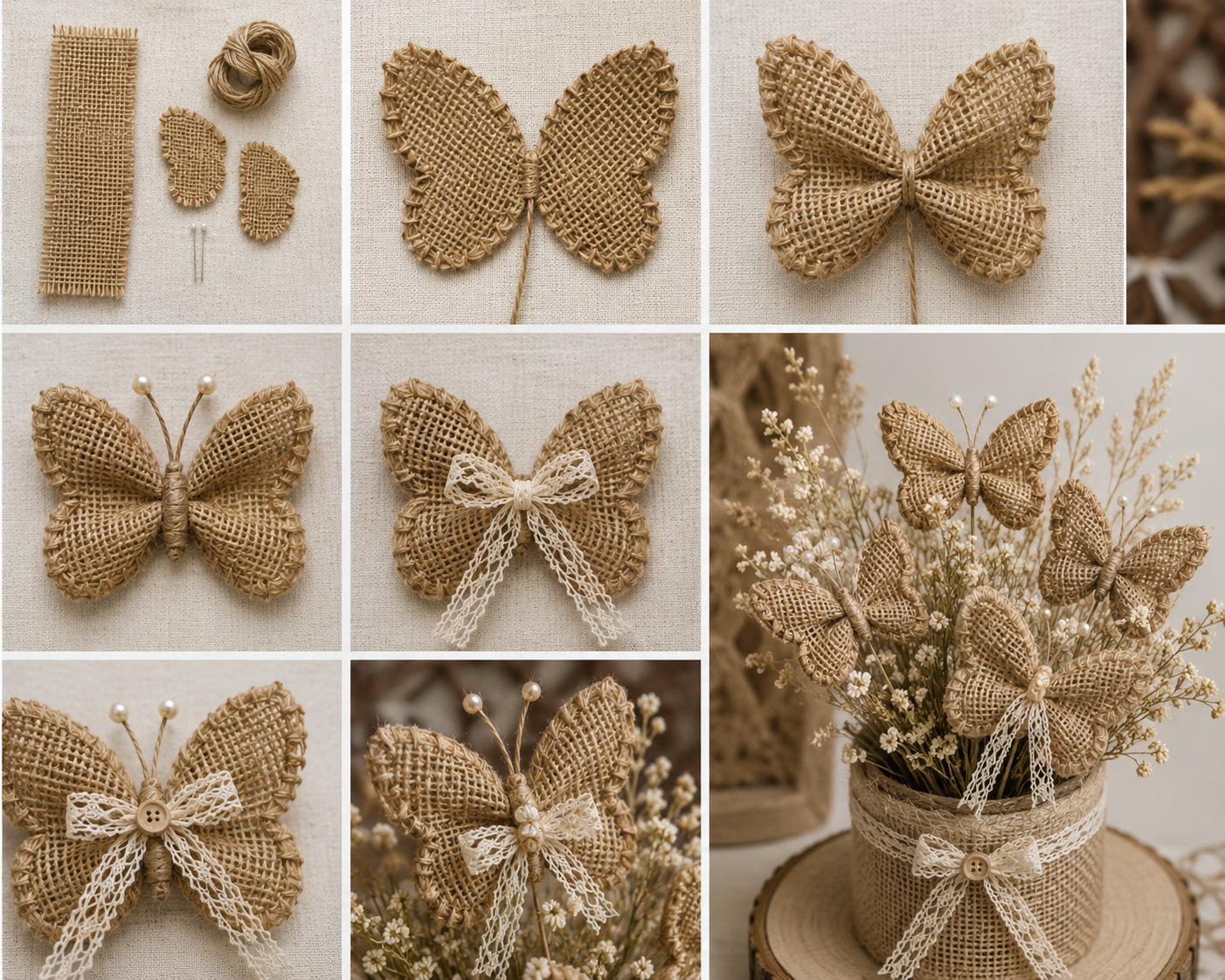 Papillons en jute : Idées rustiques faciles à réaliser Papillons en jute : Idées rustiques faciles à réaliser papillons en jute idees rustiques 6