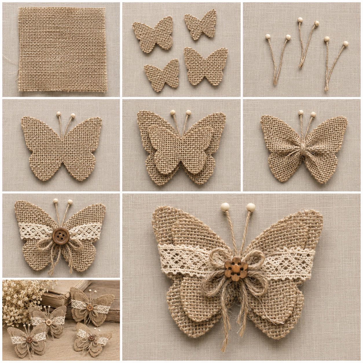 Papillons en jute : Idées rustiques faciles à réaliser Papillons en jute : Idées rustiques faciles à réaliser papillons en jute idees rustiques 9