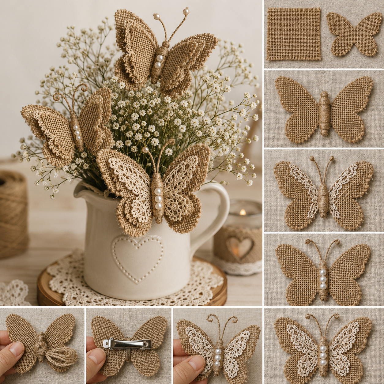 Papillons en jute : Idées rustiques faciles à réaliser Papillons en jute : Idées rustiques faciles à réaliser papillons en jute idees rustiques