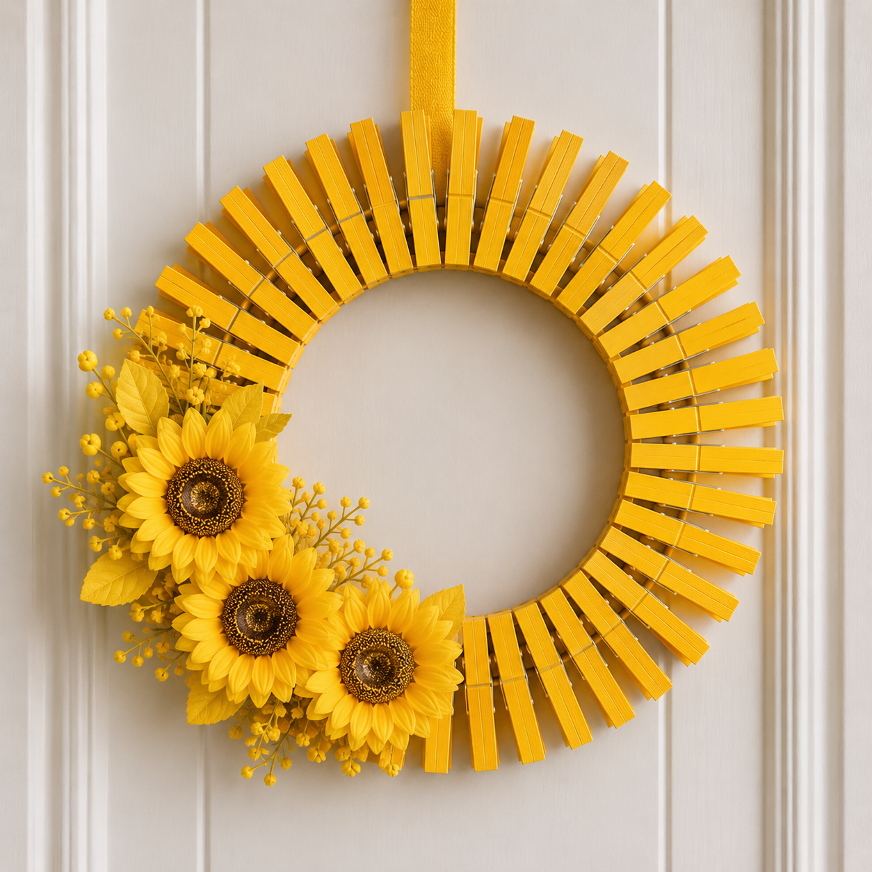 Comment faire une belle couronne de tournesol en pinces à linge Comment faire une belle couronne de tournesol en pinces à linge comment faire une belle couronne de tournesol en pinces a linge 1
