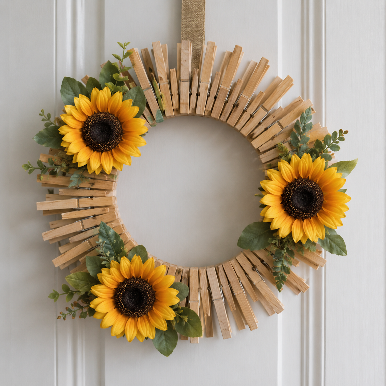Comment faire une belle couronne de tournesol en pinces à linge Comment faire une belle couronne de tournesol en pinces à linge comment faire une belle couronne de tournesol en pinces a linge 4