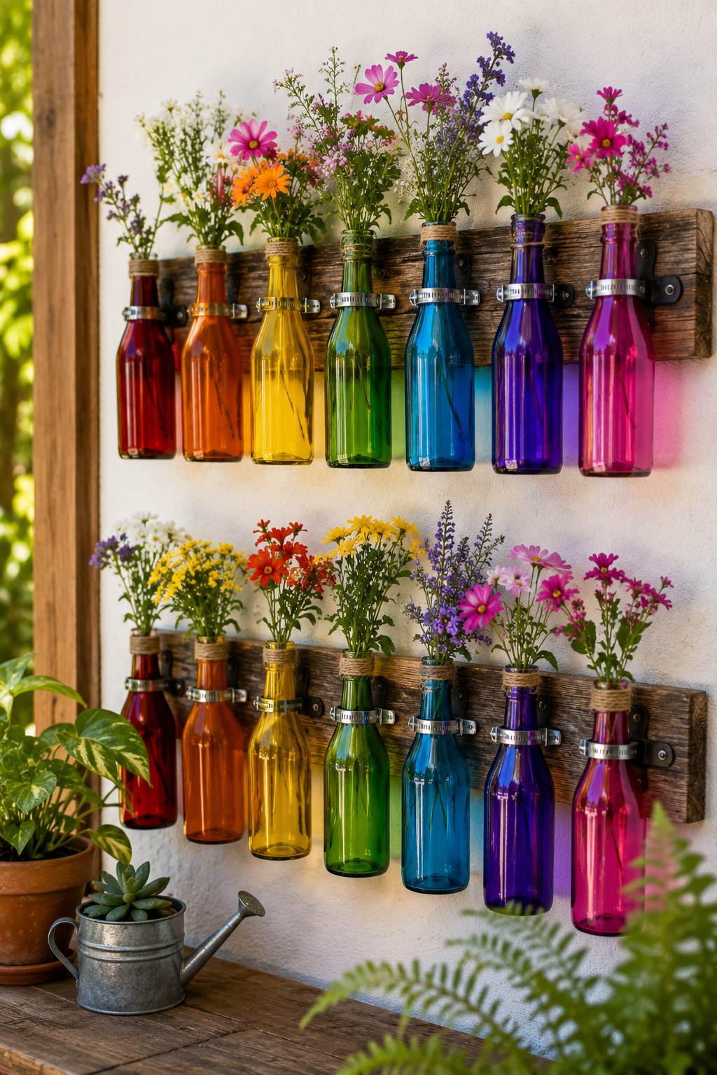 Différentes idées pour décorer le jardin avec des bouteilles aux couleurs de l’arc-en-ciel Différentes idées pour décorer le jardin avec des bouteilles aux couleurs de l’arc-en-ciel decorer le jardin avec des bouteilles aux couleurs de larc en ciel 3