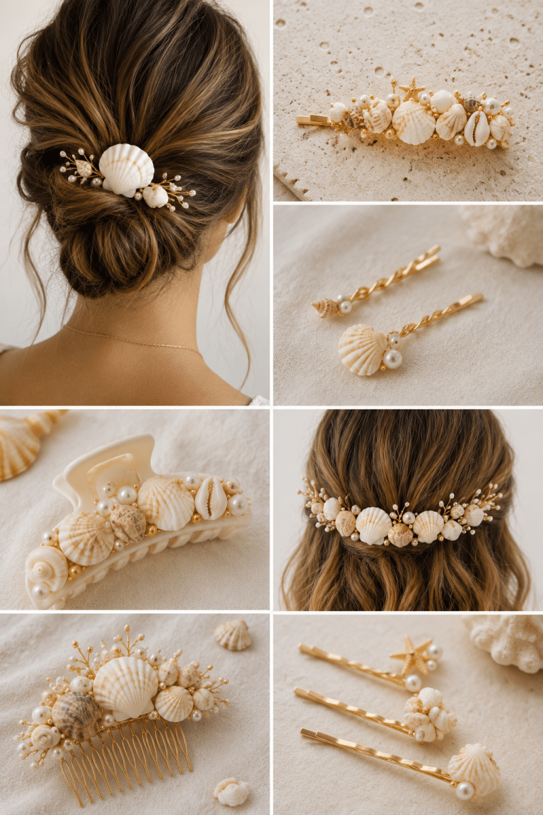 Accessoires pour cheveux fabriqués avec des coquillages : Idées élégantes et faciles accessoires pour cheveux fabriques avec des coquillages 2