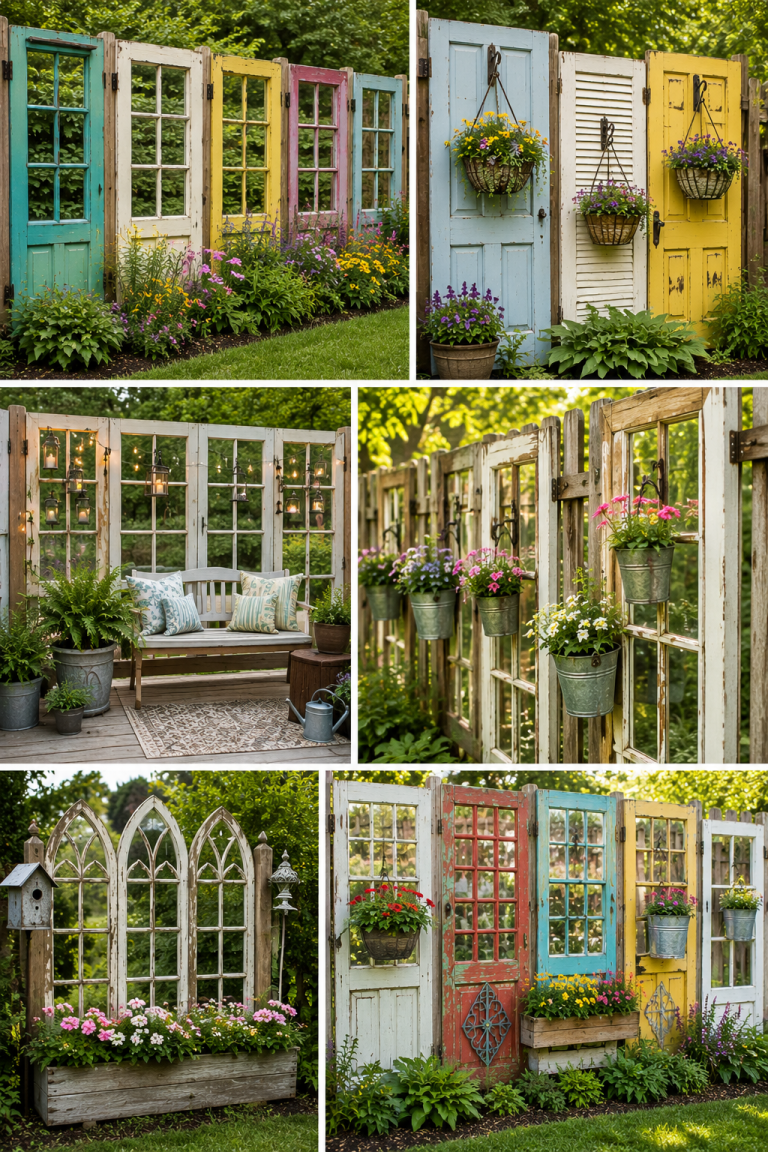 Réutiliser de vieilles fenêtres pour créer des clôtures colorées Réutiliser de vieilles fenêtres pour créer des clôtures colorées eutiliser de vieilles fenetres pour creer des clotures colorees 6