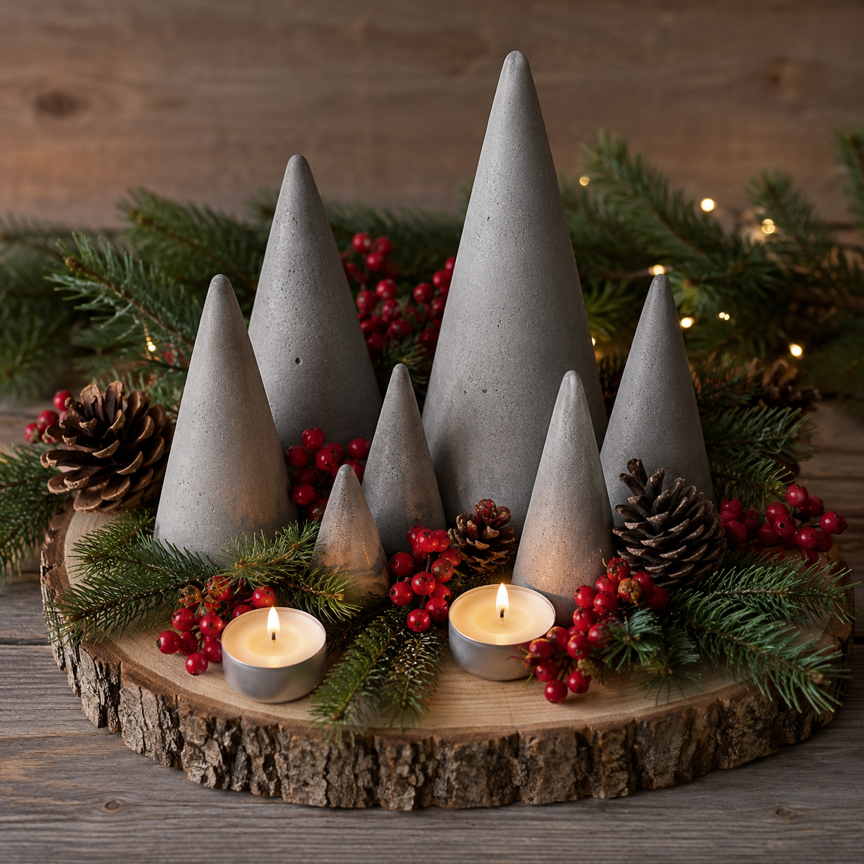 Idées de décorations de Noël créatives avec des cônes en ciment Idées de décorations de Noël créatives avec des cônes en ciment idees de decorations de noel creatives avec des cones en ciment 3