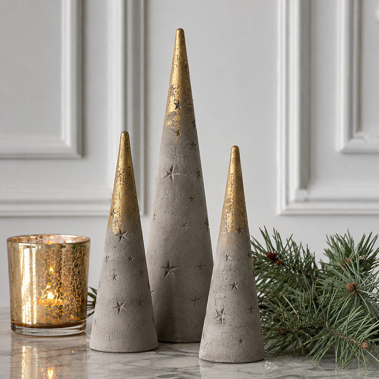 Idées de décorations de Noël créatives avec des cônes en ciment Idées de décorations de Noël créatives avec des cônes en ciment idees de decorations de noel creatives avec des cones en ciment 8