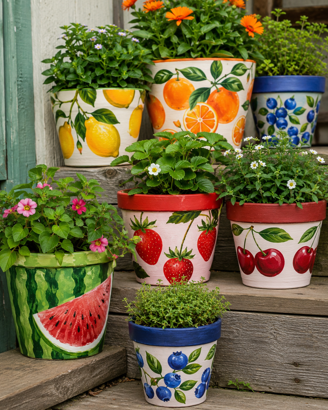 Magnifiques pots de fleurs peints à la main Magnifiques pots de fleurs peints à la main magnifiques pots de fleurs peints a la main 3