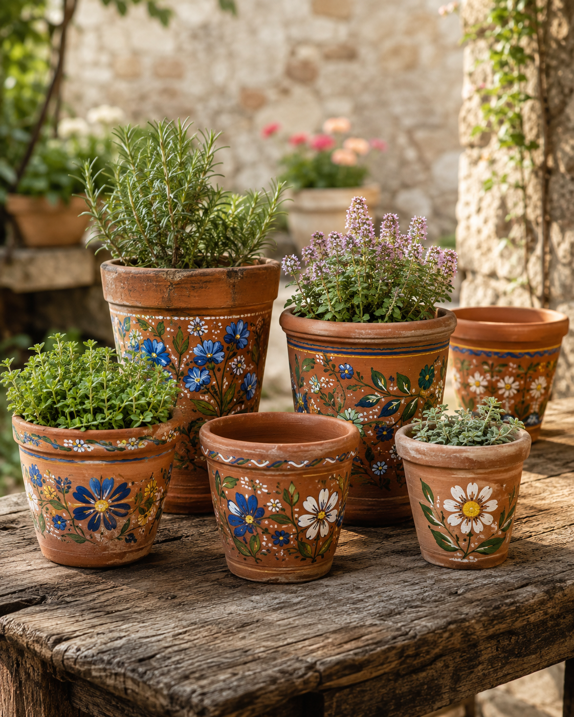 Magnifiques pots de fleurs peints à la main Magnifiques pots de fleurs peints à la main magnifiques pots de fleurs peints a la main 6